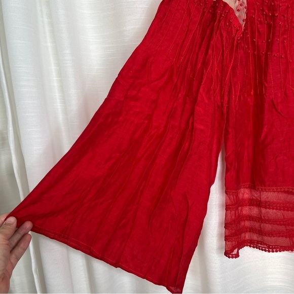 Anthropologie Leona textured red tunic blouse NWT - Picture 2 of 12